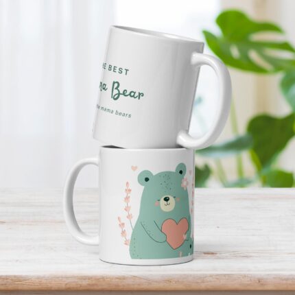 White glossy mug Mama Bear